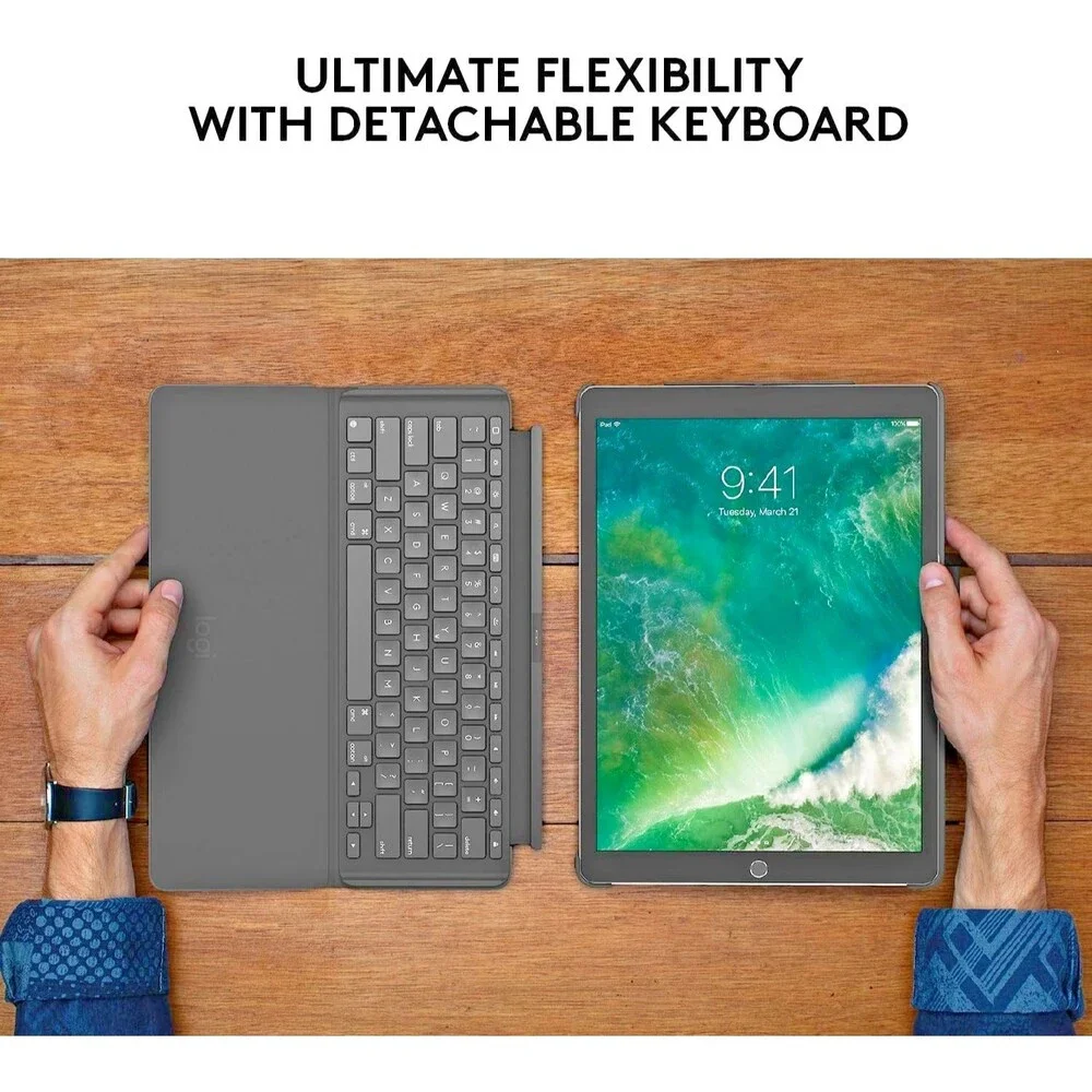 Logitech iPad Pro 12.9 in. Slim Combo Detachable Wireless Keyboard Case - NIB